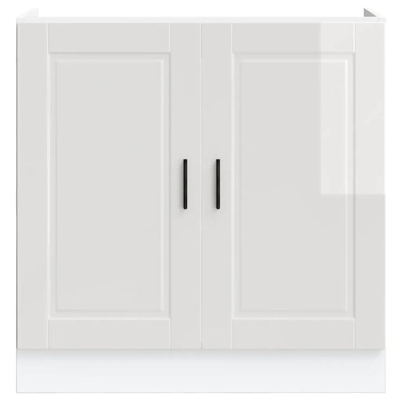 Sink Base Cabinet "Porto" High Gloss White 80x46x81,5 cm Engineered Wood