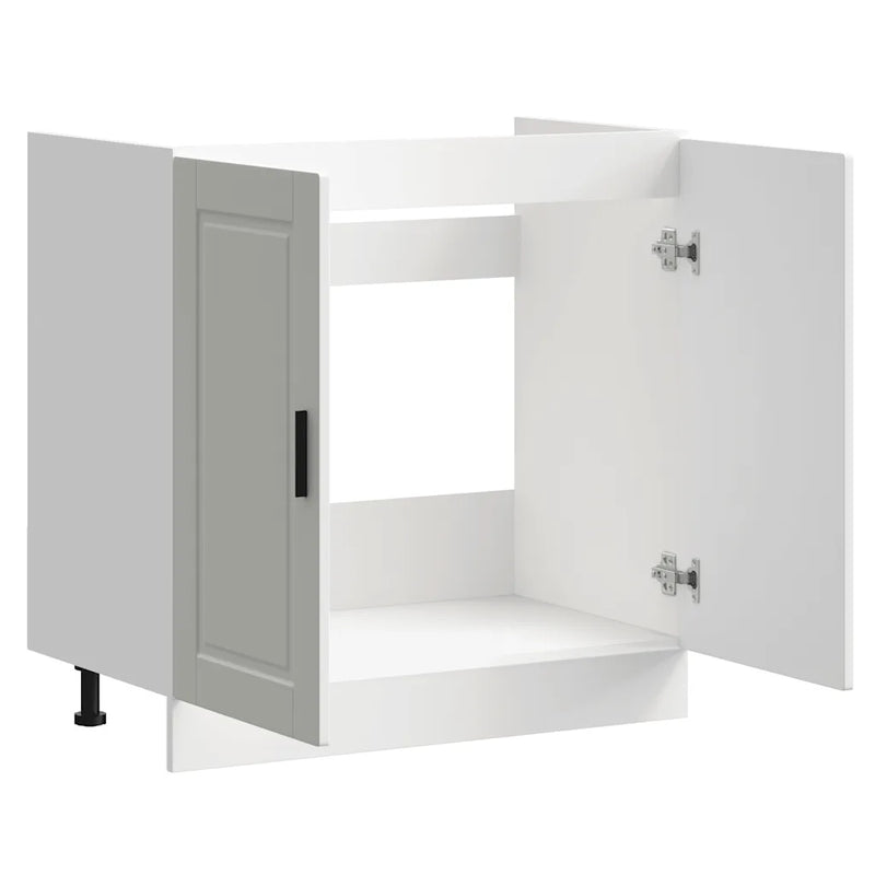 Sink Base Cabinet "Porto" High Gloss White 80x46x81,5 cm Engineered Wood