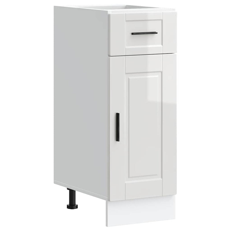 vidaXL Kitchen Base Cabinet "Porto" High Gloss White Engineered Wood