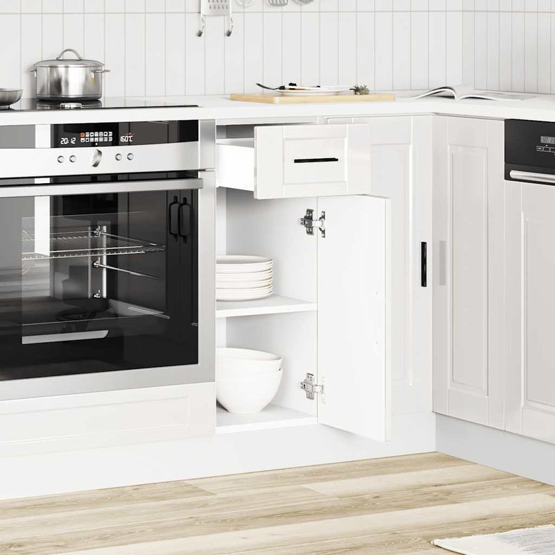 vidaXL Kitchen Base Cabinet "Porto" High Gloss White Engineered Wood