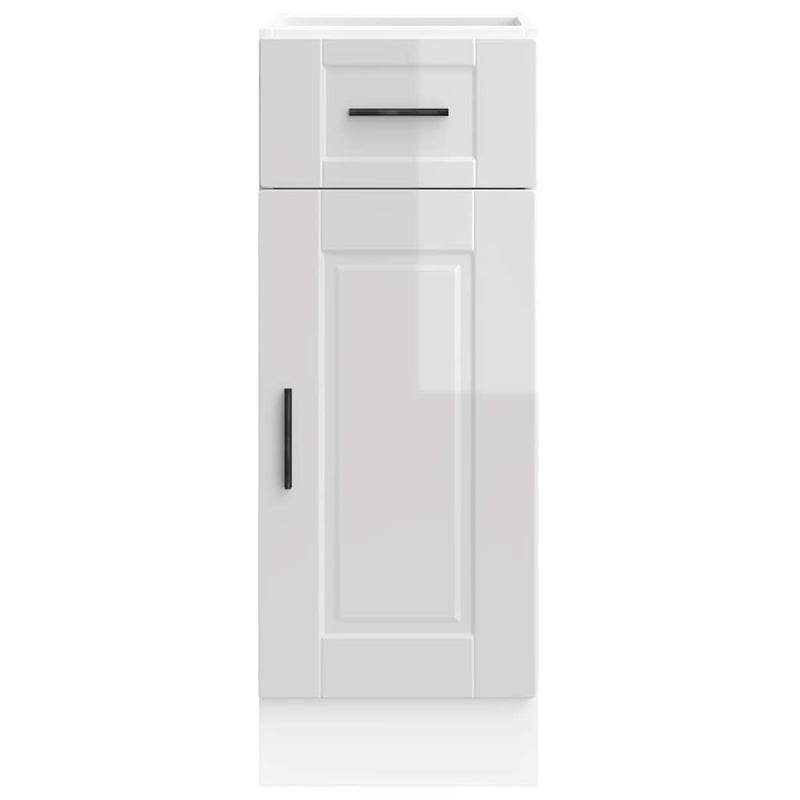 vidaXL Kitchen Base Cabinet "Porto" High Gloss White Engineered Wood
