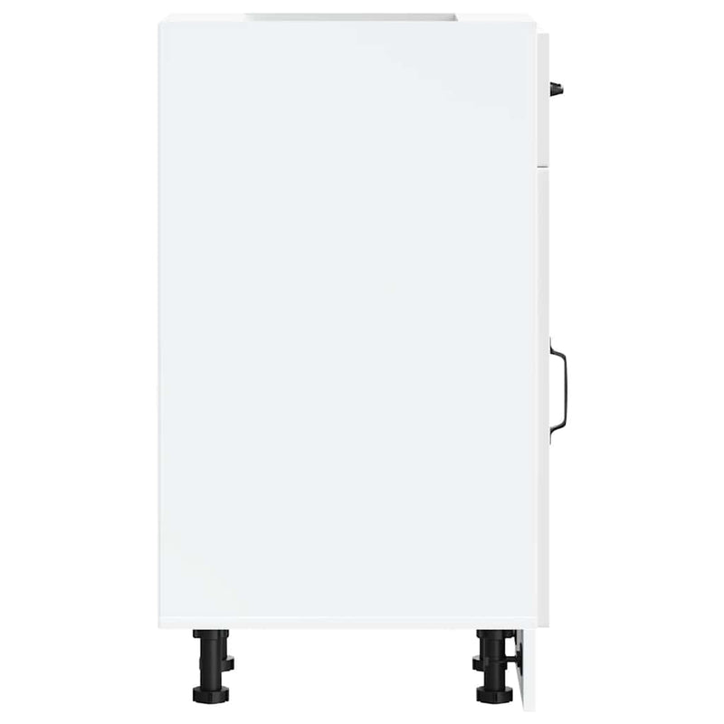 vidaXL Kitchen Base Cabinet "Porto" High Gloss White Engineered Wood