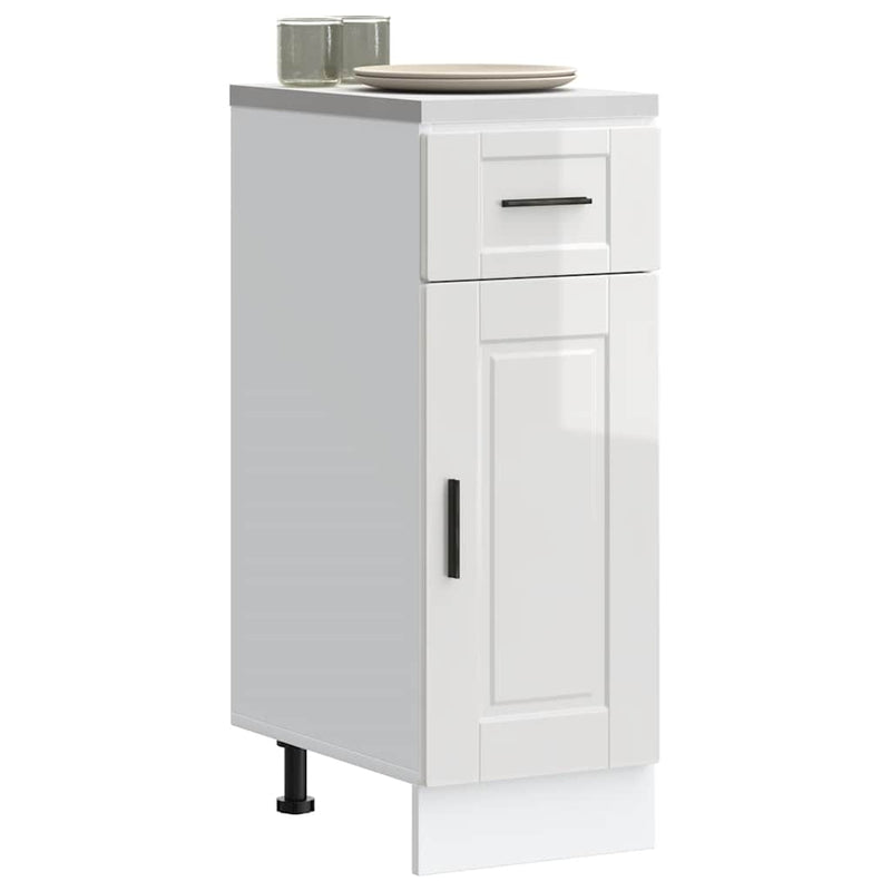 vidaXL Kitchen Base Cabinet "Porto" High Gloss White Engineered Wood