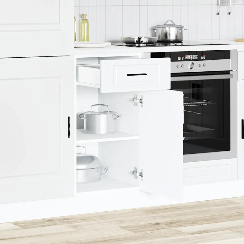 Kitchen Base Cabinet��Porto White Engineered Wood
