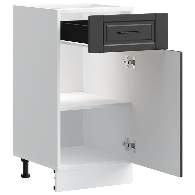 vidaXL Kitchen Base Cabinet "Porto" Black Engineered Wood