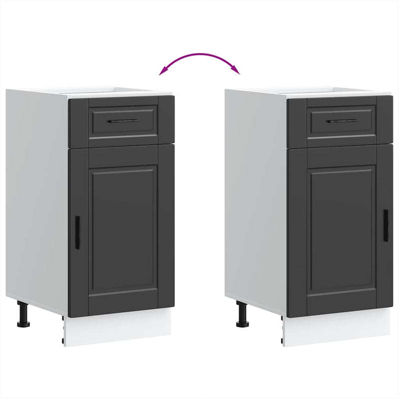 vidaXL Kitchen Base Cabinet "Porto" Black Engineered Wood