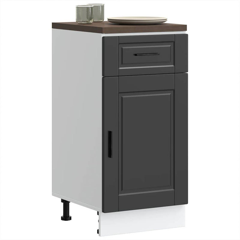 vidaXL Kitchen Base Cabinet "Porto" Black Engineered Wood