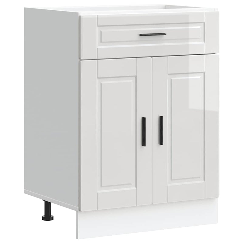 vidaXL Kitchen Base Cabinet "Porto" High Gloss White Engineered Wood