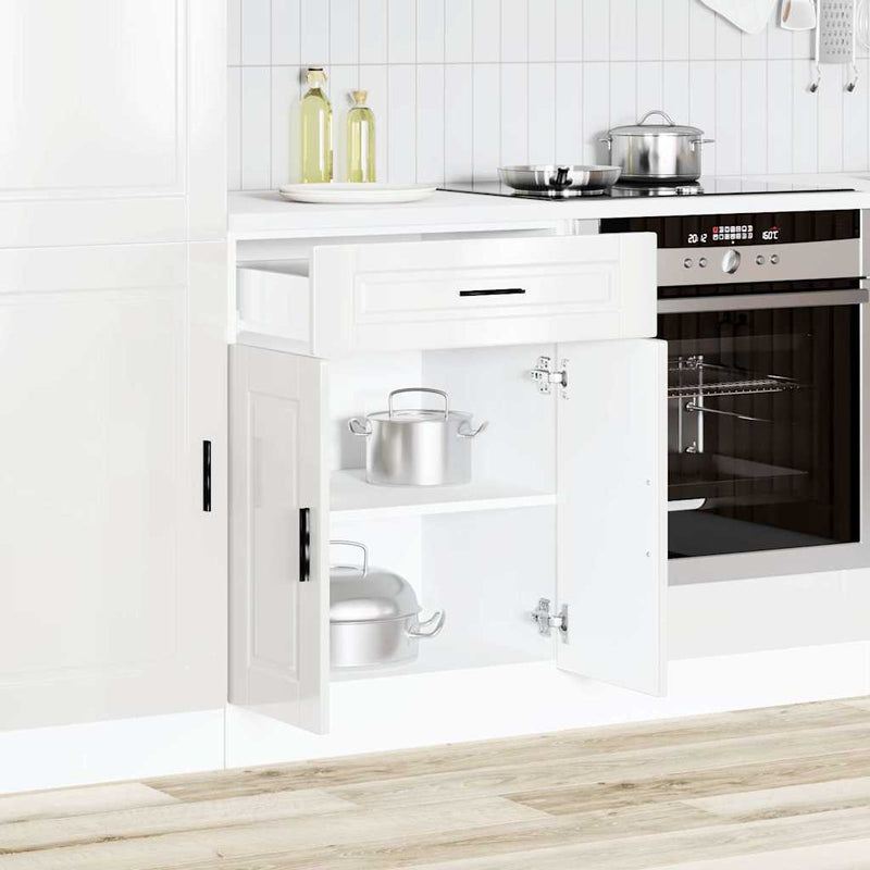 vidaXL Kitchen Base Cabinet "Porto" High Gloss White Engineered Wood