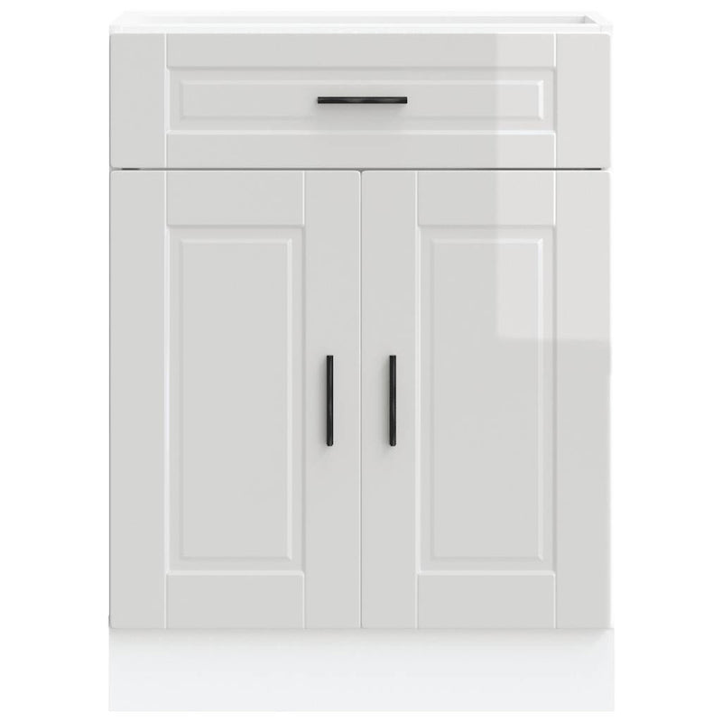 vidaXL Kitchen Base Cabinet "Porto" High Gloss White Engineered Wood