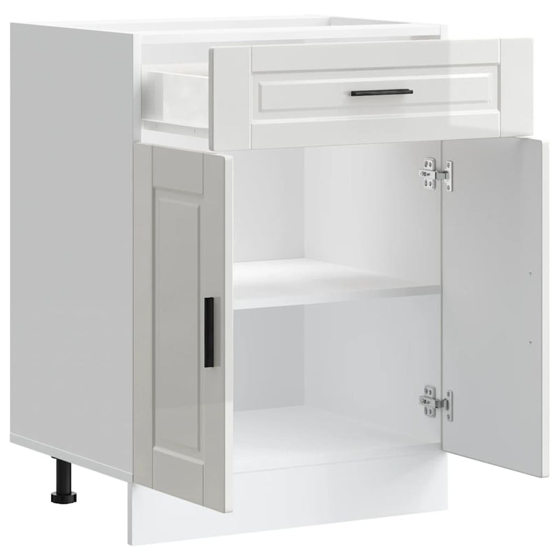 vidaXL Kitchen Base Cabinet "Porto" High Gloss White Engineered Wood