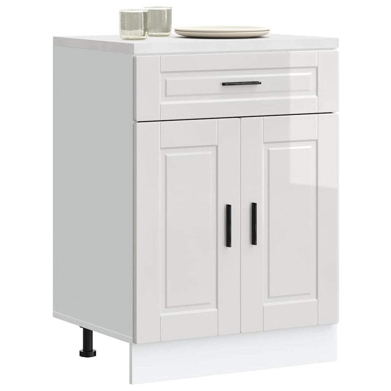 vidaXL Kitchen Base Cabinet "Porto" High Gloss White Engineered Wood