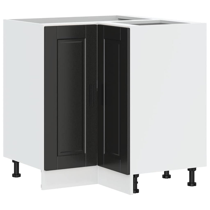 vidaXL Kitchen Corner Base Cabinet "Porto" Black Engineered Wood