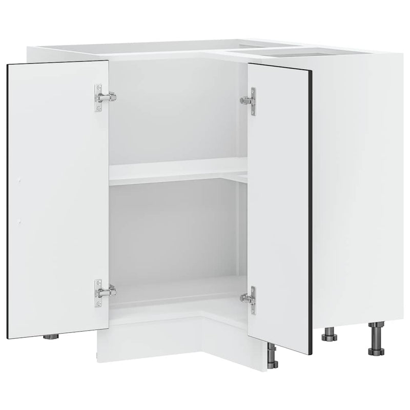 vidaXL Kitchen Corner Base Cabinet "Porto" Black Engineered Wood