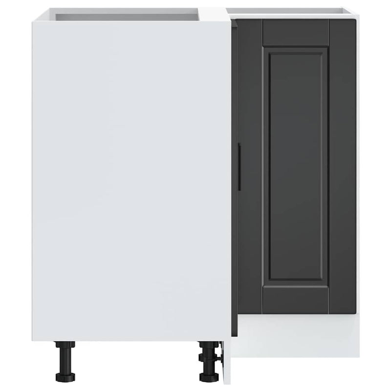 vidaXL Kitchen Corner Base Cabinet "Porto" Black Engineered Wood