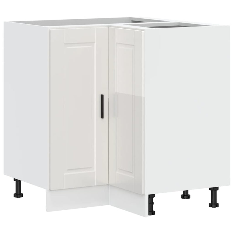 vidaXL Kitchen Corner Base Cabinet "Porto" High Gloss White Engineered Wood