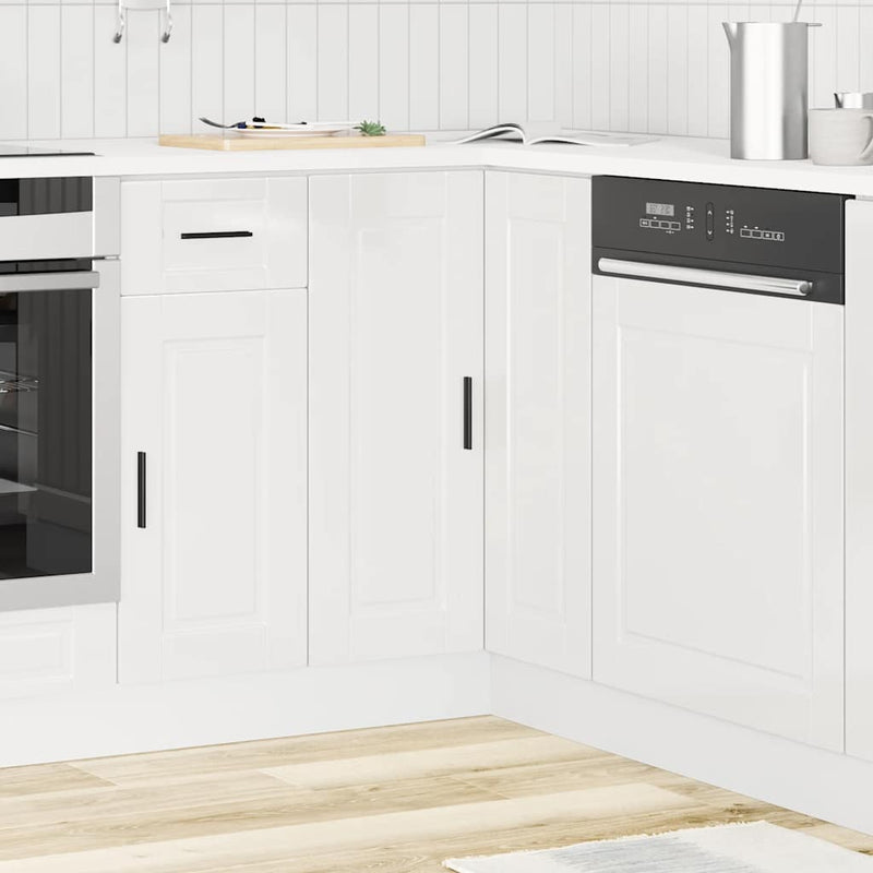 vidaXL Kitchen Corner Base Cabinet "Porto" High Gloss White Engineered Wood