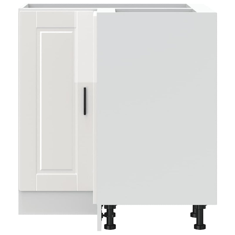 vidaXL Kitchen Corner Base Cabinet "Porto" High Gloss White Engineered Wood