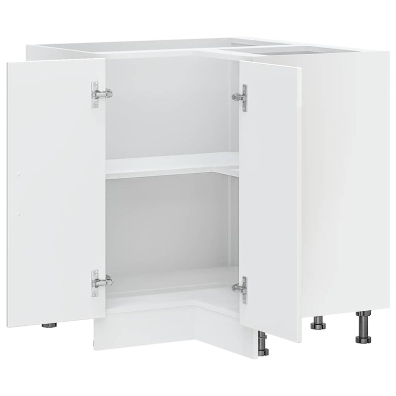 vidaXL Kitchen Corner Base Cabinet "Porto" High Gloss White Engineered Wood