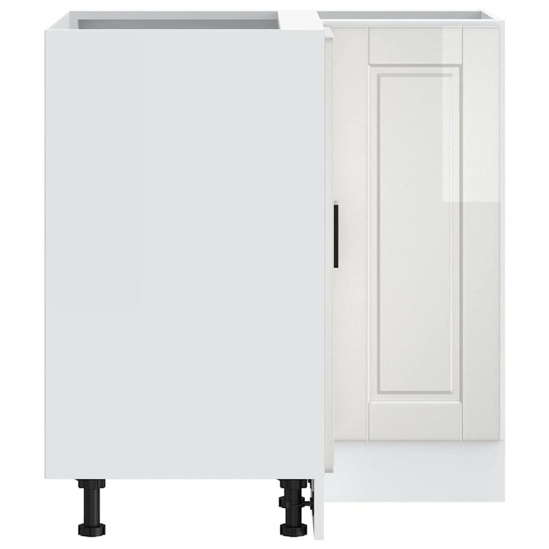 vidaXL Kitchen Corner Base Cabinet "Porto" High Gloss White Engineered Wood