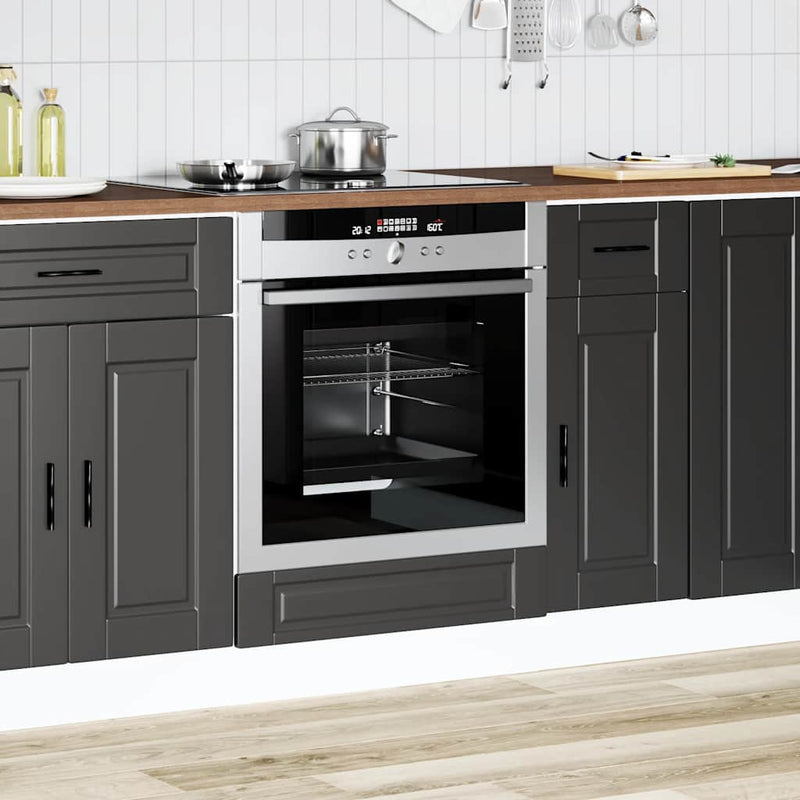 vidaXL Oven Cabinet "Porto" Black Engineered Wood