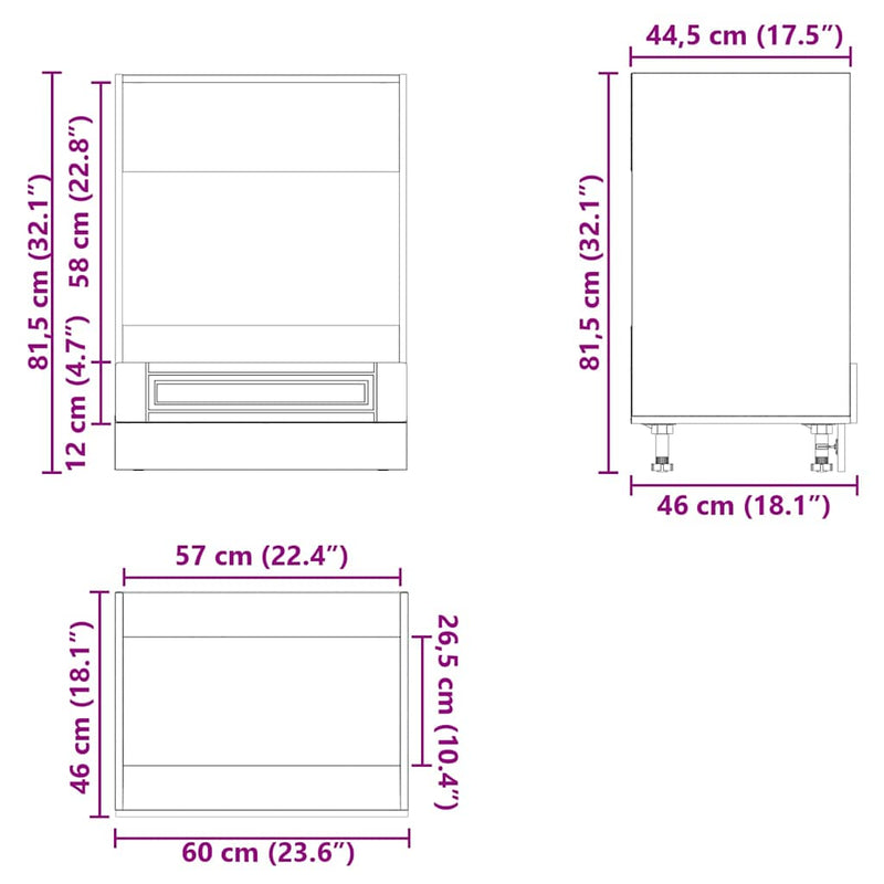vidaXL Oven Cabinet "Porto" High Gloss White Engineered Wood