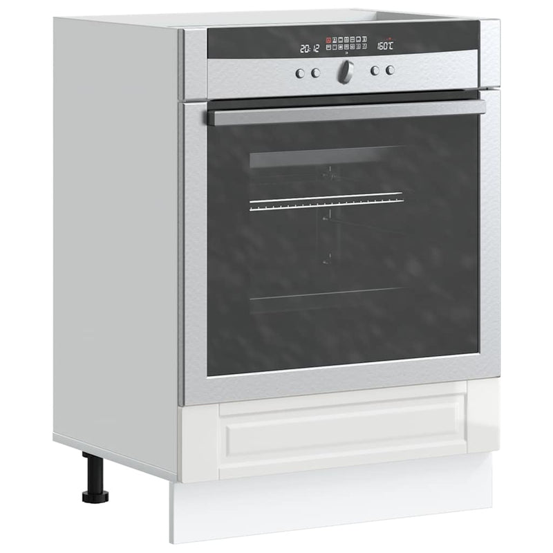 vidaXL Oven Cabinet "Porto" High Gloss White Engineered Wood