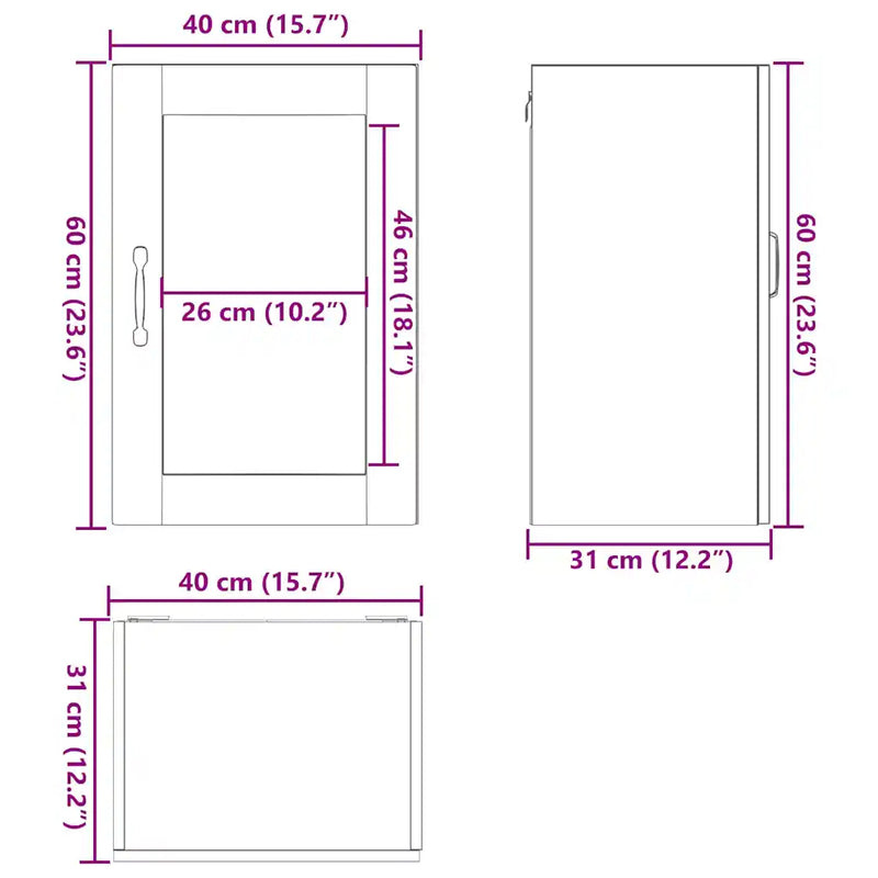Kitchen Wall Cabinet with Glass Door Porto White