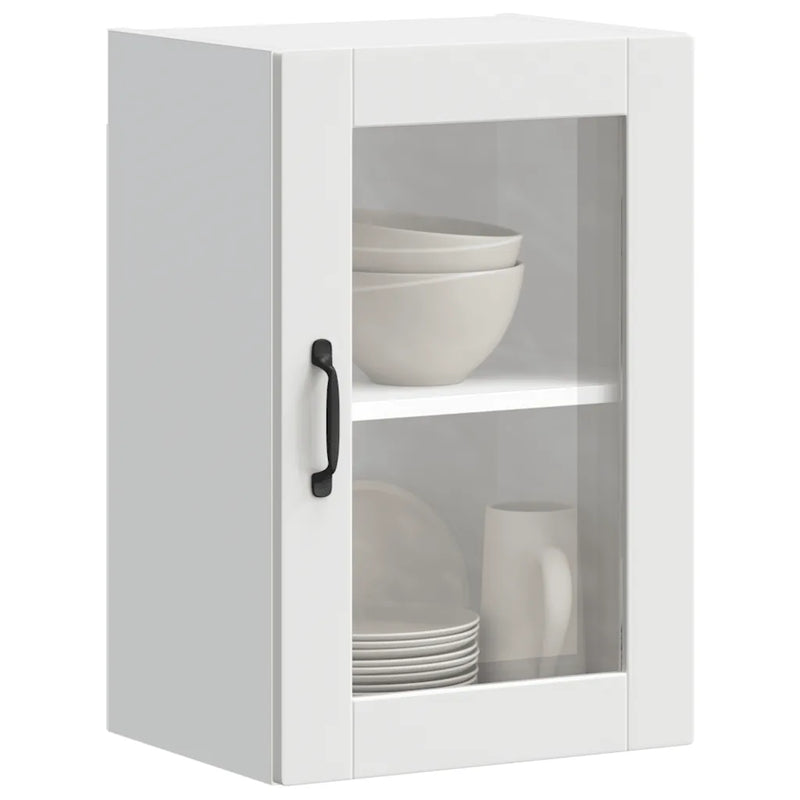 Kitchen Wall Cabinet with Glass Door Porto White