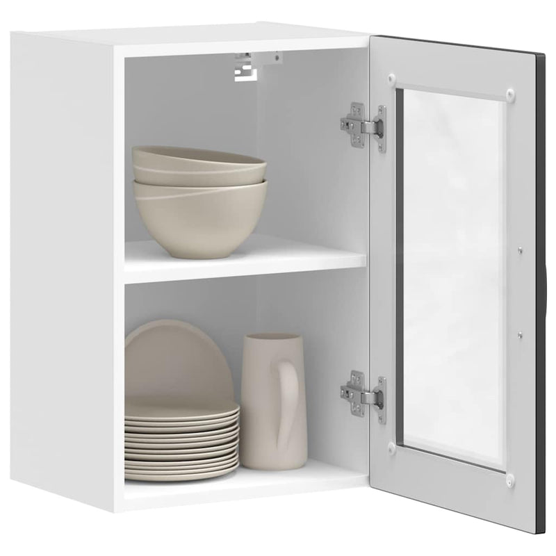 vidaXL Kitchen Wall Cabinet with Glass Door "Porto" Black