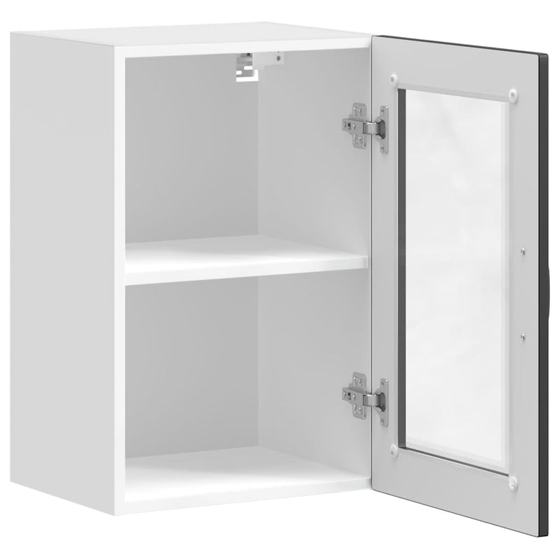 vidaXL Kitchen Wall Cabinet with Glass Door "Porto" Black