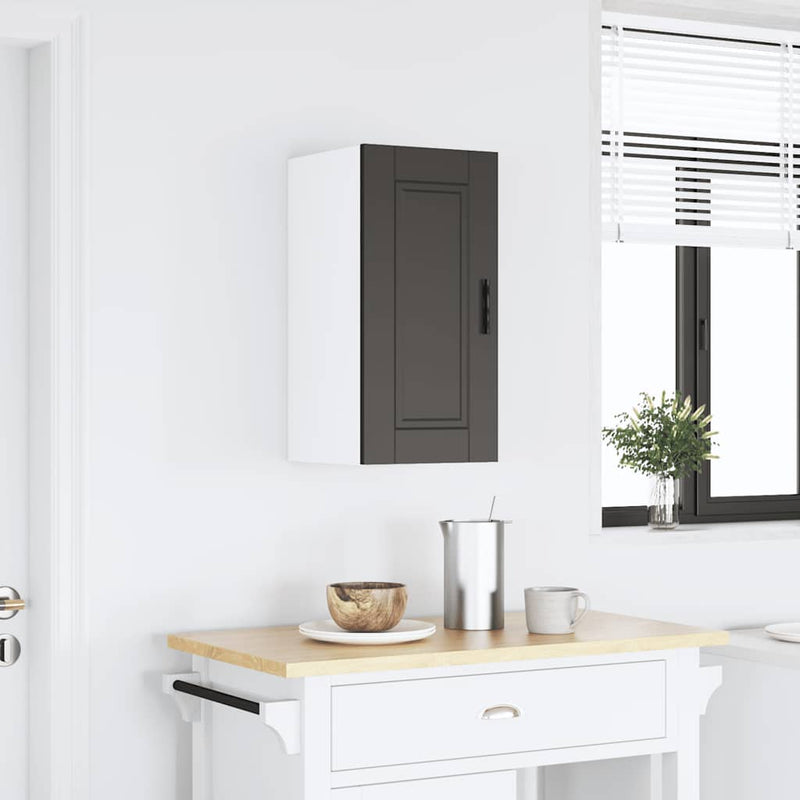 vidaXL Kitchen Wall Cabinet "Porto" Black Engineered Wood