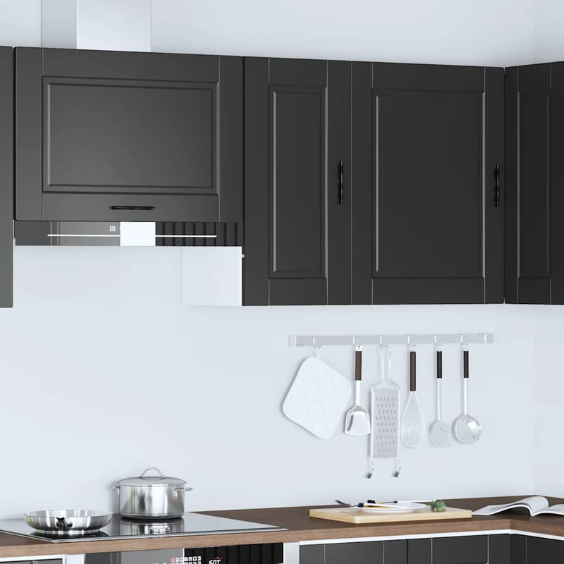 vidaXL Kitchen Wall Cabinet "Porto" Black Engineered Wood