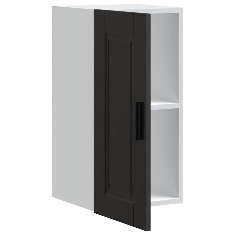 vidaXL Kitchen Wall Cabinet "Porto" Black Engineered Wood