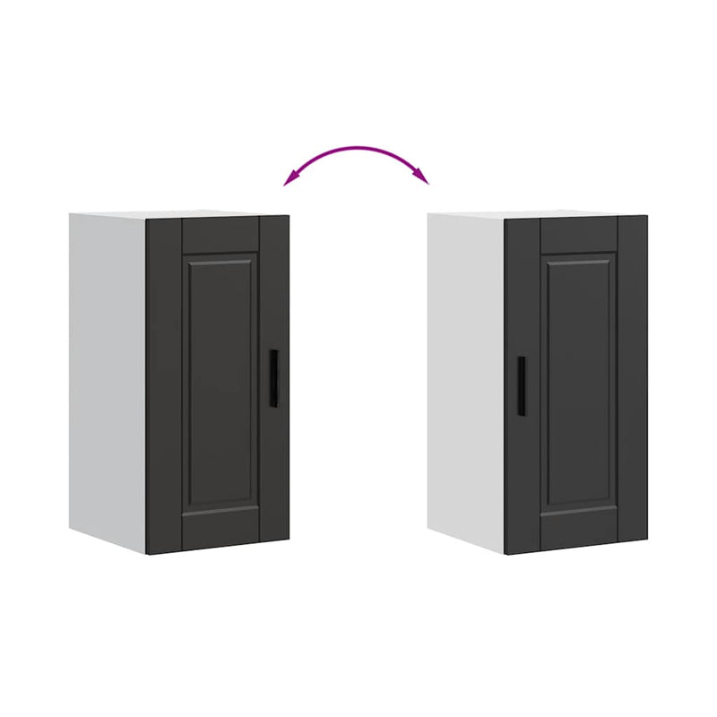 vidaXL Kitchen Wall Cabinet "Porto" Black Engineered Wood