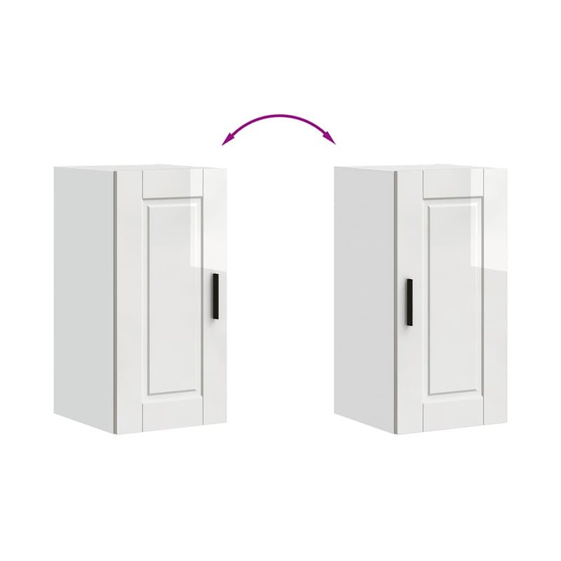 vidaXL Kitchen Wall Cabinet "Porto" High Gloss White Engineered Wood