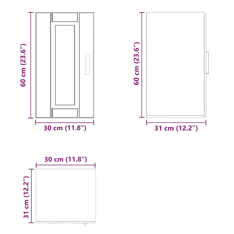 vidaXL Kitchen Wall Cabinet "Porto" High Gloss White Engineered Wood