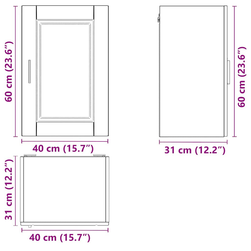 vidaXL Kitchen Wall Cabinet Porto White Engineered Wood
