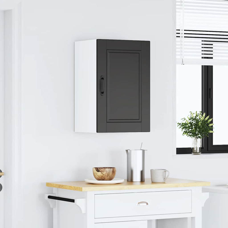 vidaXL Kitchen Wall Cabinet "Porto" Black Engineered Wood