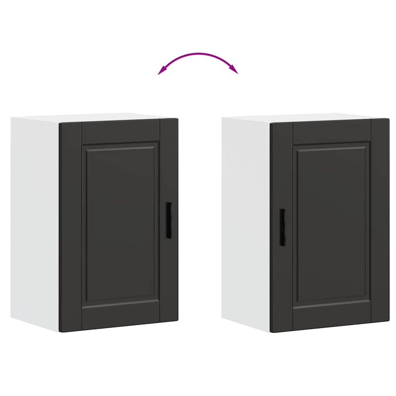 vidaXL Kitchen Wall Cabinet "Porto" Black Engineered Wood
