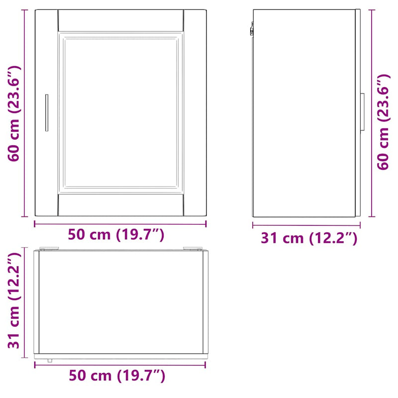 vidaXL Kitchen Wall Cabinet "Porto" Black Engineered Wood