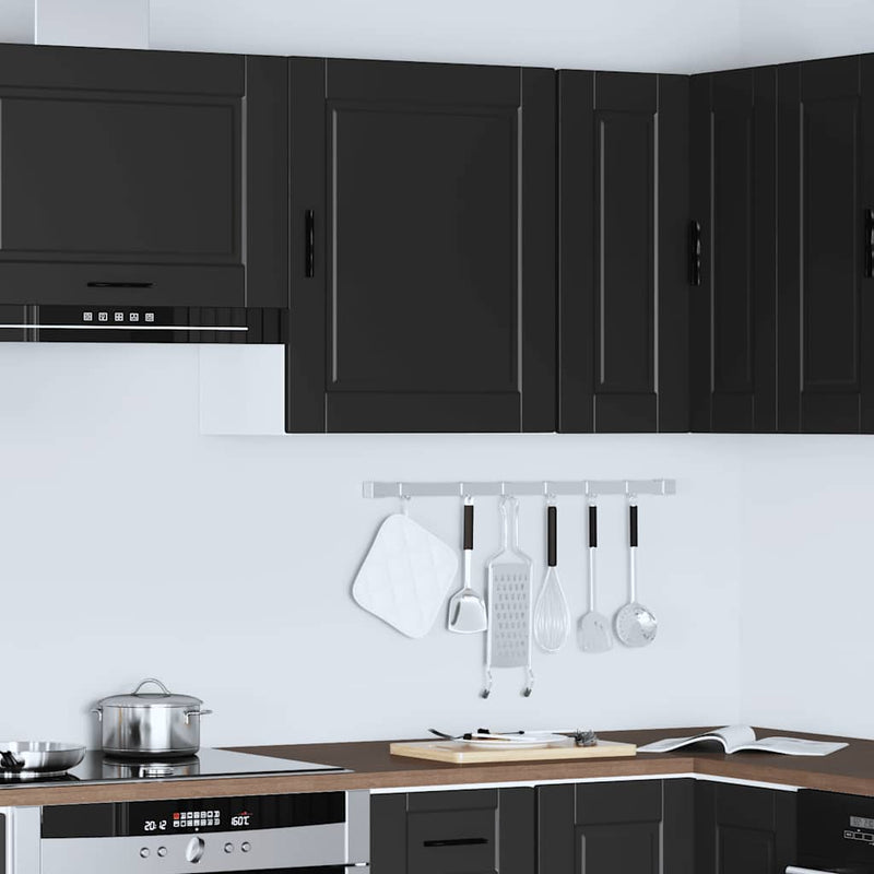 vidaXL Kitchen Wall Cabinet "Porto" Black Engineered Wood