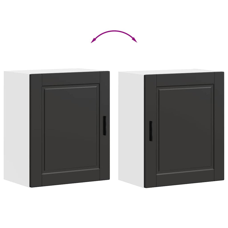 vidaXL Kitchen Wall Cabinet "Porto" Black Engineered Wood