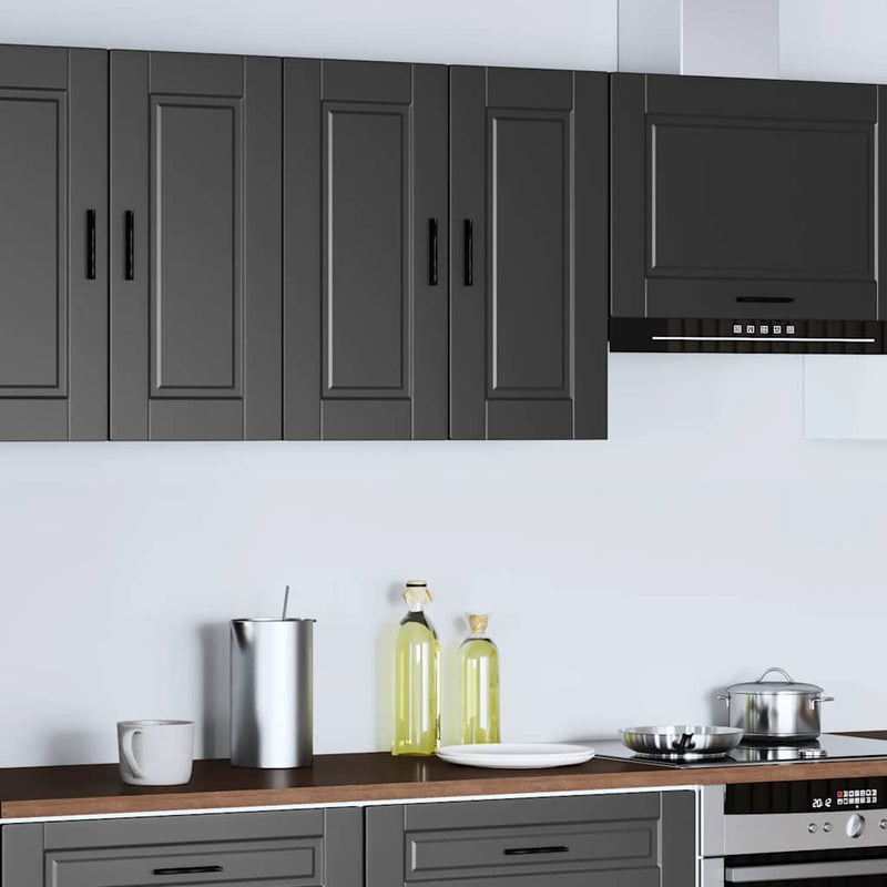 vidaXL Kitchen Wall Cabinet "Porto" Black Engineered Wood