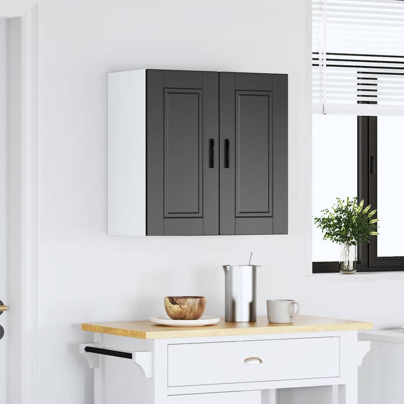 vidaXL Kitchen Wall Cabinet "Porto" Black Engineered Wood