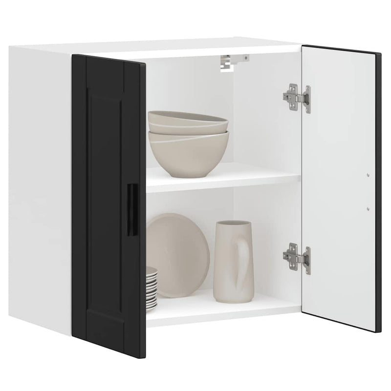 vidaXL Kitchen Wall Cabinet "Porto" Black Engineered Wood