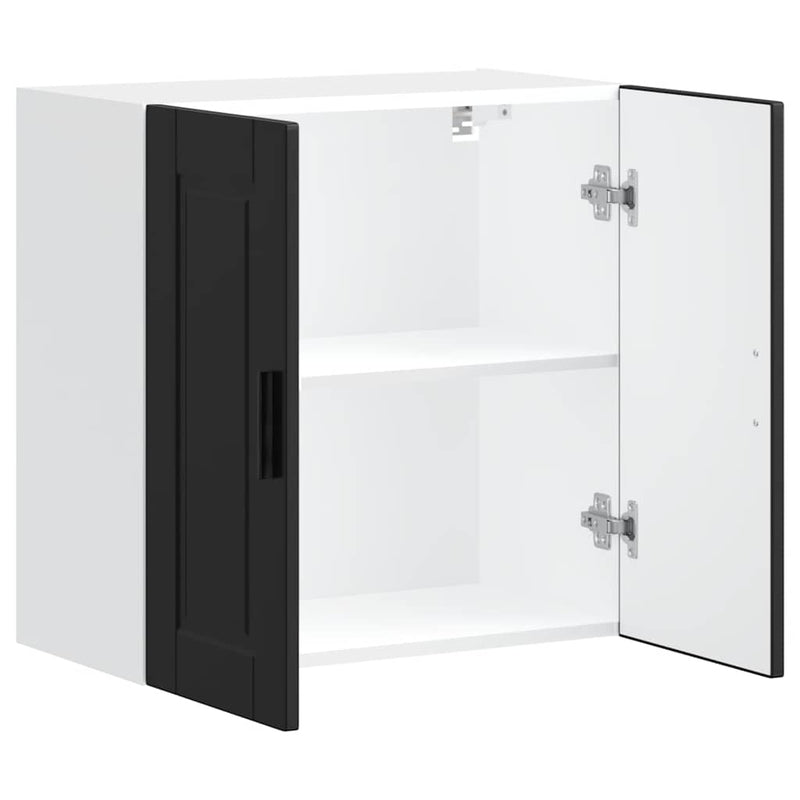 vidaXL Kitchen Wall Cabinet "Porto" Black Engineered Wood
