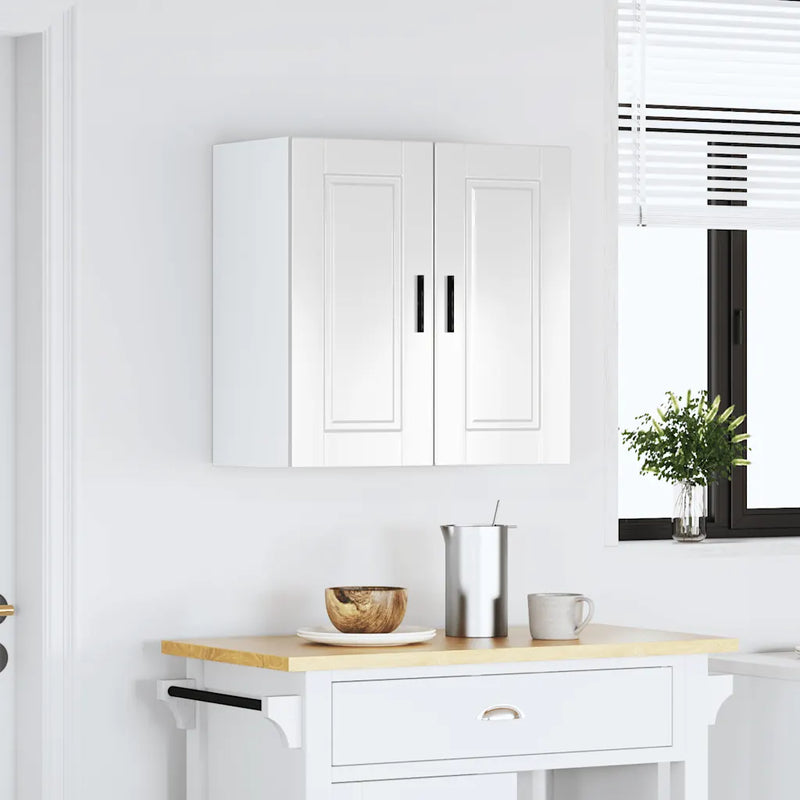 Kitchen Wall Cabinet "Porto" High Gloss White Engineered Wood