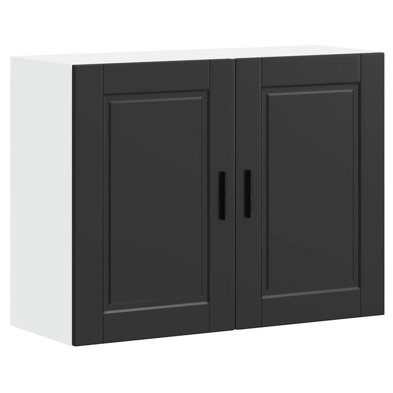 vidaXL Kitchen Wall Cabinet "Porto" Black Engineered Wood