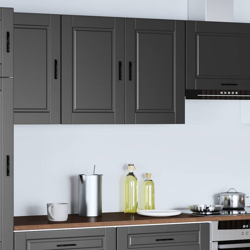vidaXL Kitchen Wall Cabinet "Porto" Black Engineered Wood